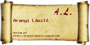Aranyi László névjegykártya