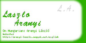 laszlo aranyi business card