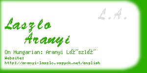 laszlo aranyi business card